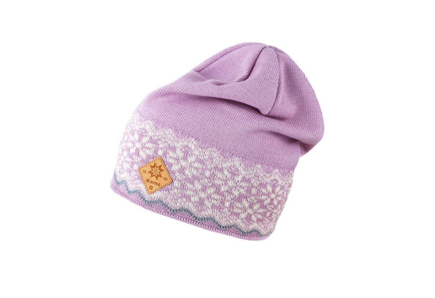 kama Strickmütze (Beanie) A189 Merino - Damen pink/weiss - 1 Stück von kama