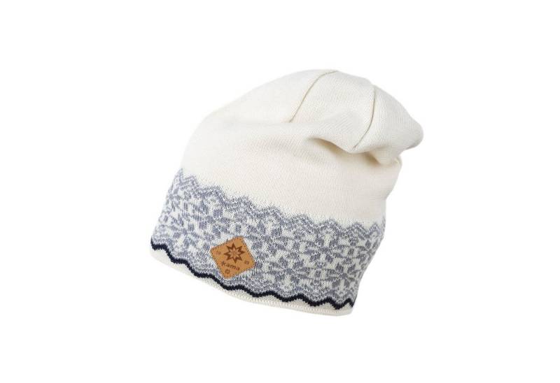 kama Strickmütze (Beanie) A189 Merino - Damen weiss/grau - 1 Stück von kama
