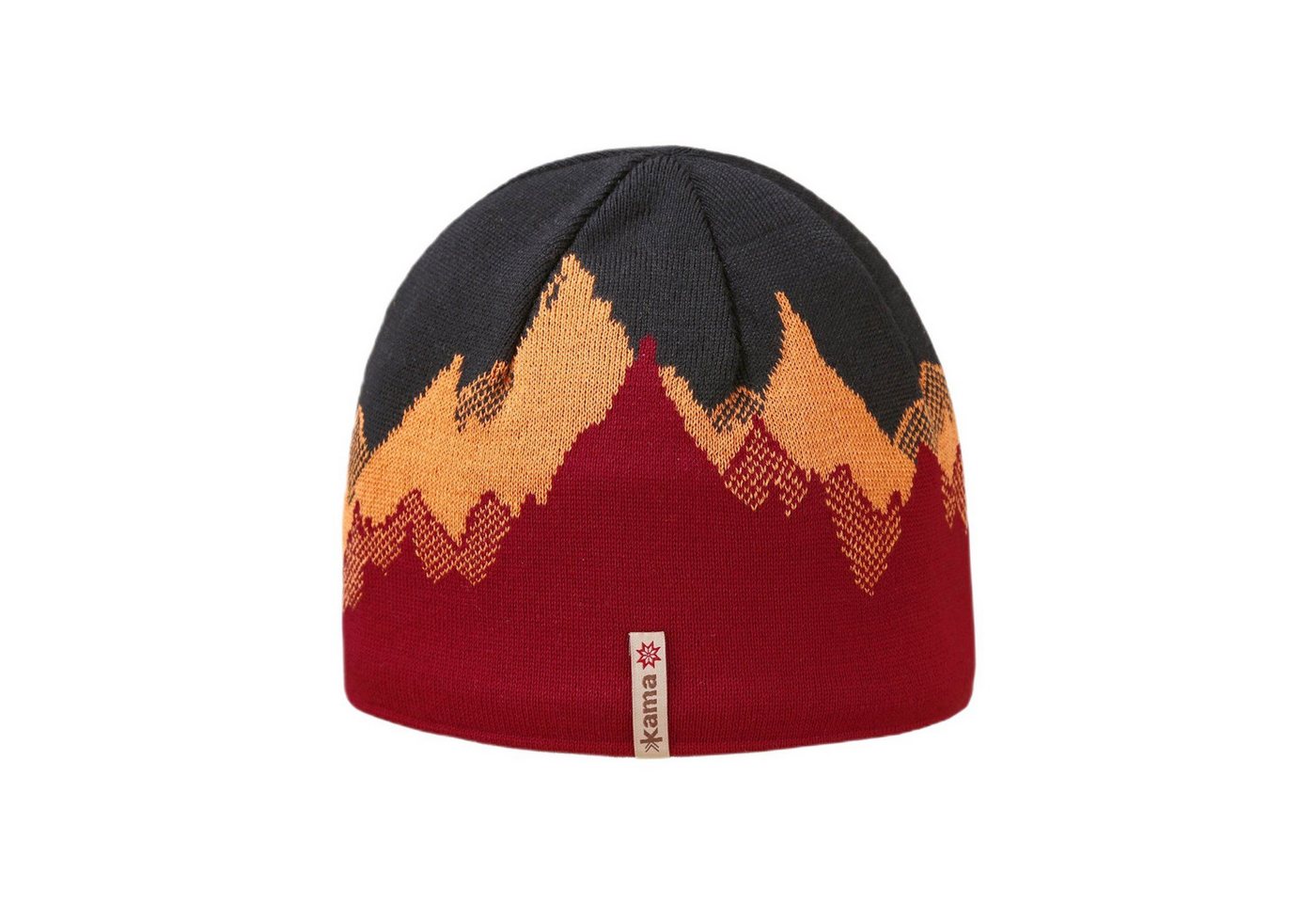kama Strickmütze (Beanie) K64 Merino Kamakadze - rot/braun/schwarz - 1 Stück von kama