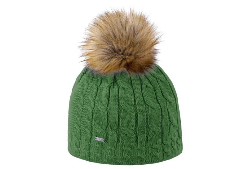 kama Strickmütze (Bommel) A121 Merino - Damen grün - 1 Stück von kama