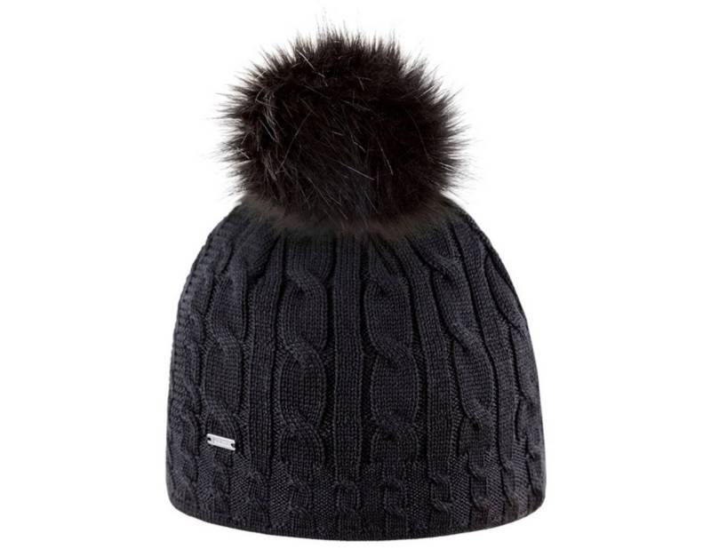 kama Strickmütze (Bommel) A121 Merino - Damen schwarz - 1 Stück von kama