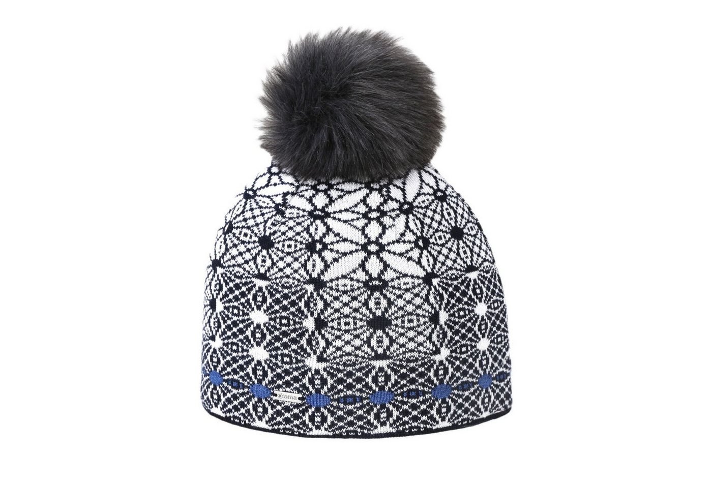 kama Strickmütze (Bommel) A183 Merino - Damen navyblau/weiss - 1 Stück von kama