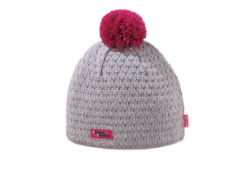 kama Strickmütze (Bommel) K36 Merino Kamakadze - grau/pink - 1 Stück von kama
