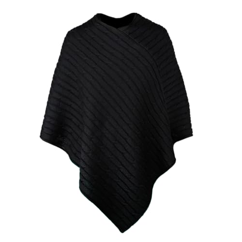 kama Strickponcho aus Merinowolle 5041 - Elegant Gestrickter Damen Cape aus Feinster Merinowolle I Hergestellt in EU von kama