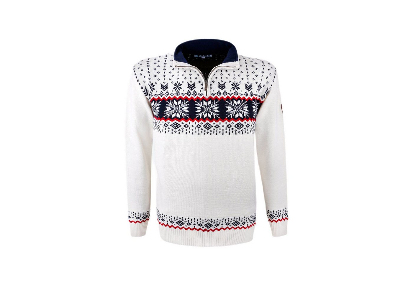 kama Strickpullover Sweater Pullover 4054 Half Zip (warm, Strickmaterial) weiss Herren von kama