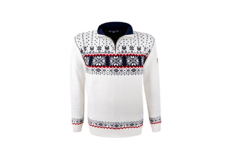 kama Strickpullover Sweater Pullover 4054 Half Zip (warm, Strickmaterial) weiss Herren von kama
