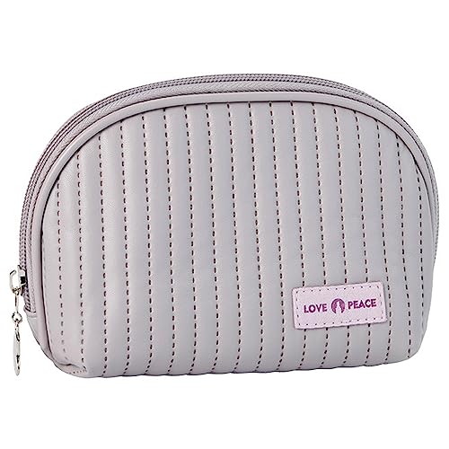 kamumanni Halbmond-Make-up-Tasche, niedliche Make-up-Tasche für Handtasche, PU-Leder Kosmetiktasche für Frauen und Mädchen, Minimalismus-Make-up-Tasche, Helles Violett von kamumanni