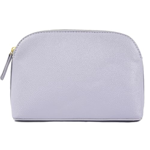 kamumanni Kleine Make-up-Tasche, Kosmetiktasche für Damen, Leder, Beauty-Tasche mit Reißverschluss, Reise-Aufbewahrungstasche für Kosmetik, Helles Violett von kamumanni