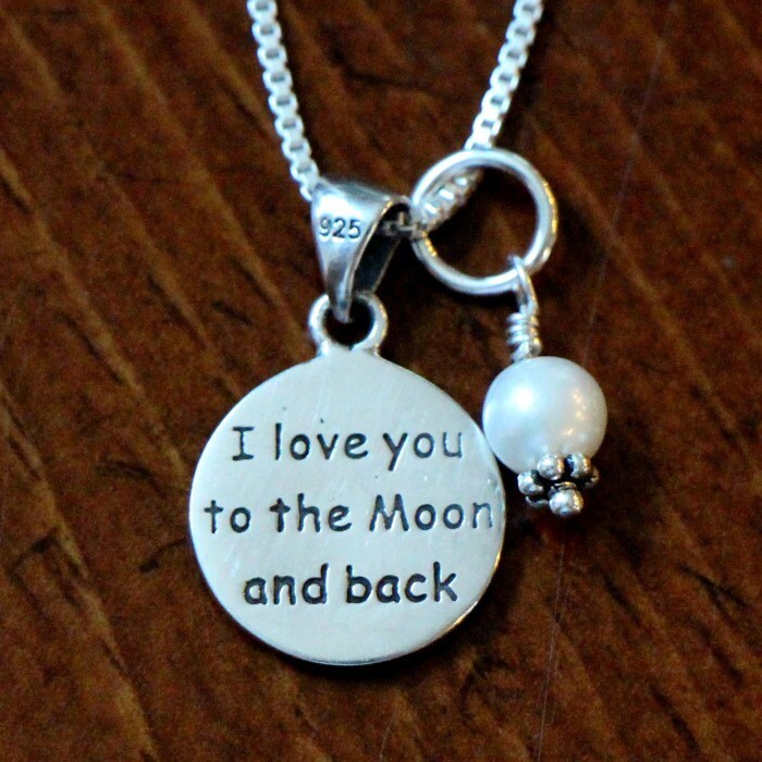 sterling Silber Mond Und Zurück Halskette - Mutter Tochter Schmuck von kandsimpressions