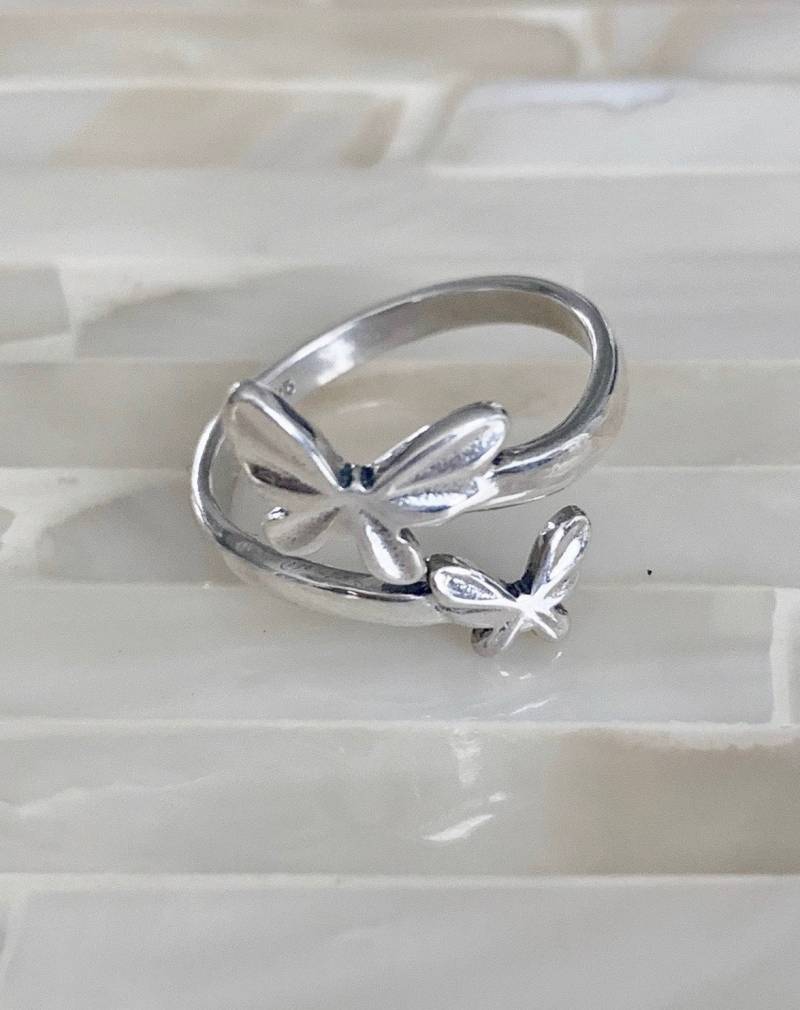 sterling Silber Schmetterling Ring - Verstellbares Band, Neue Anfänge Schmuck von kandsimpressions