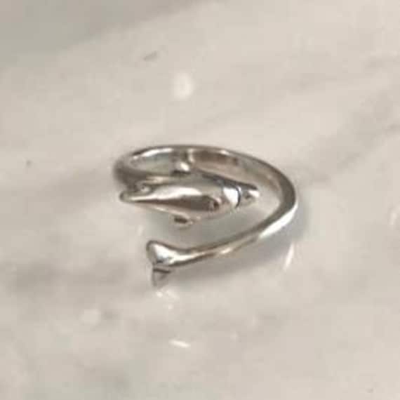 Sterling Silber Delphin Ring - Einstellbar Strand Schmuck von kandsimpressions