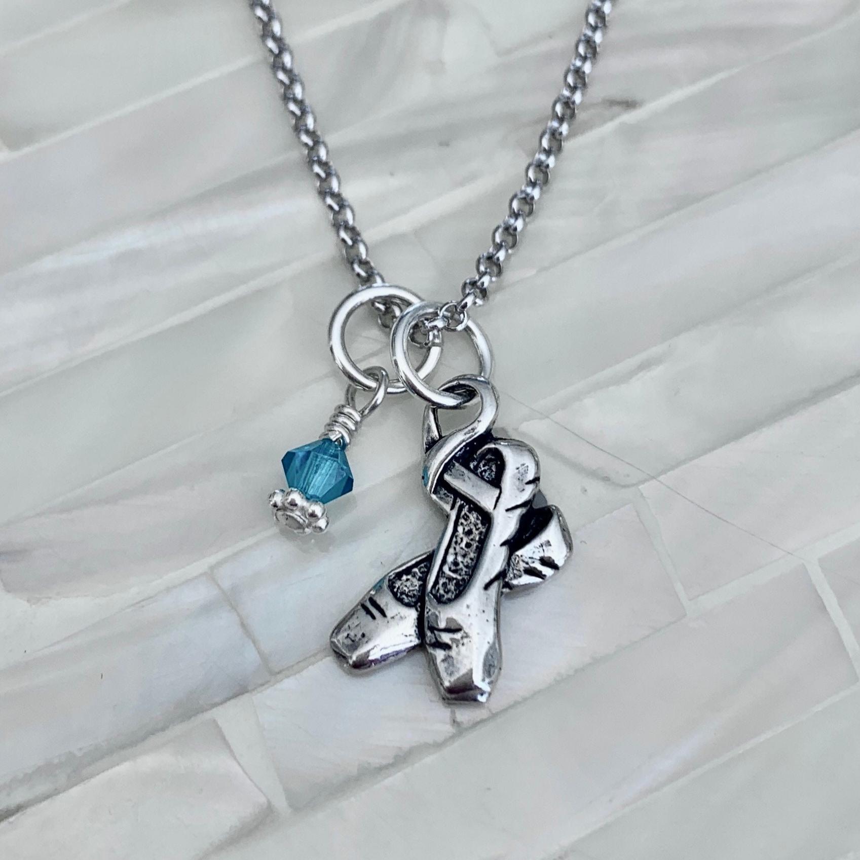 Tänzerin Der Ersten Halskette - Geburtsstein Ballettschuh Anhänger Personalisiert Sterling Silber Tanz Schmuck Recital Geschenk Ballerina von kandsimpressions