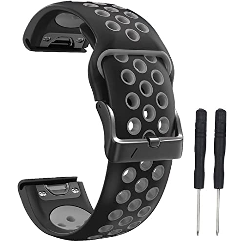 kanee QuickFit Weiche Silikon Armbänder Kompatibel mit Garmin Watch Band Fenix 6/Fenix 5 Ersatz für Fenix 5 Plus/Garmin Instinct/Fenix 6 Pro/Forunner 935/Forunner 945/Approach S60/Quatix 5 von kanee