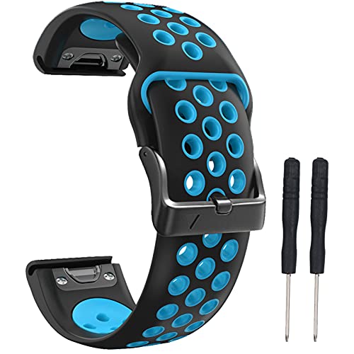 kanee QuickFit Weiche Silikon Armbänder Kompatibel mit Garmin Watch Band Fenix 6/Fenix 5 Ersatz für Fenix 5 Plus/Garmin Instinct/Fenix 6 Pro/Forunner 935/Forunner 945/Approach S60/Quatix 5 von kanee