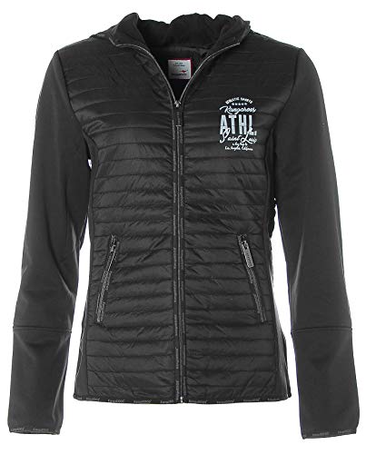 Kanagroos Damen Steppjacke Softschell Materialmix Kapuze (Schwarz, 36) von kangaroos_mode