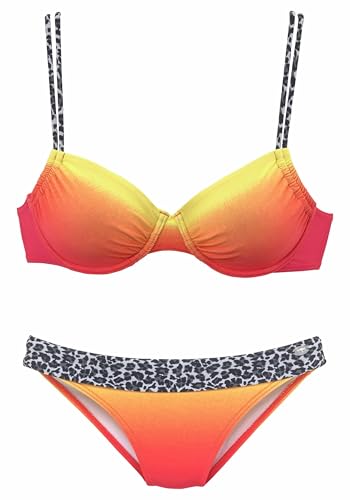 kangaroos_mode Bügel-Bikini, Kangaroos orange modische Batik-Optik mit trendigen Details im Leoprint von kangaroos_mode
