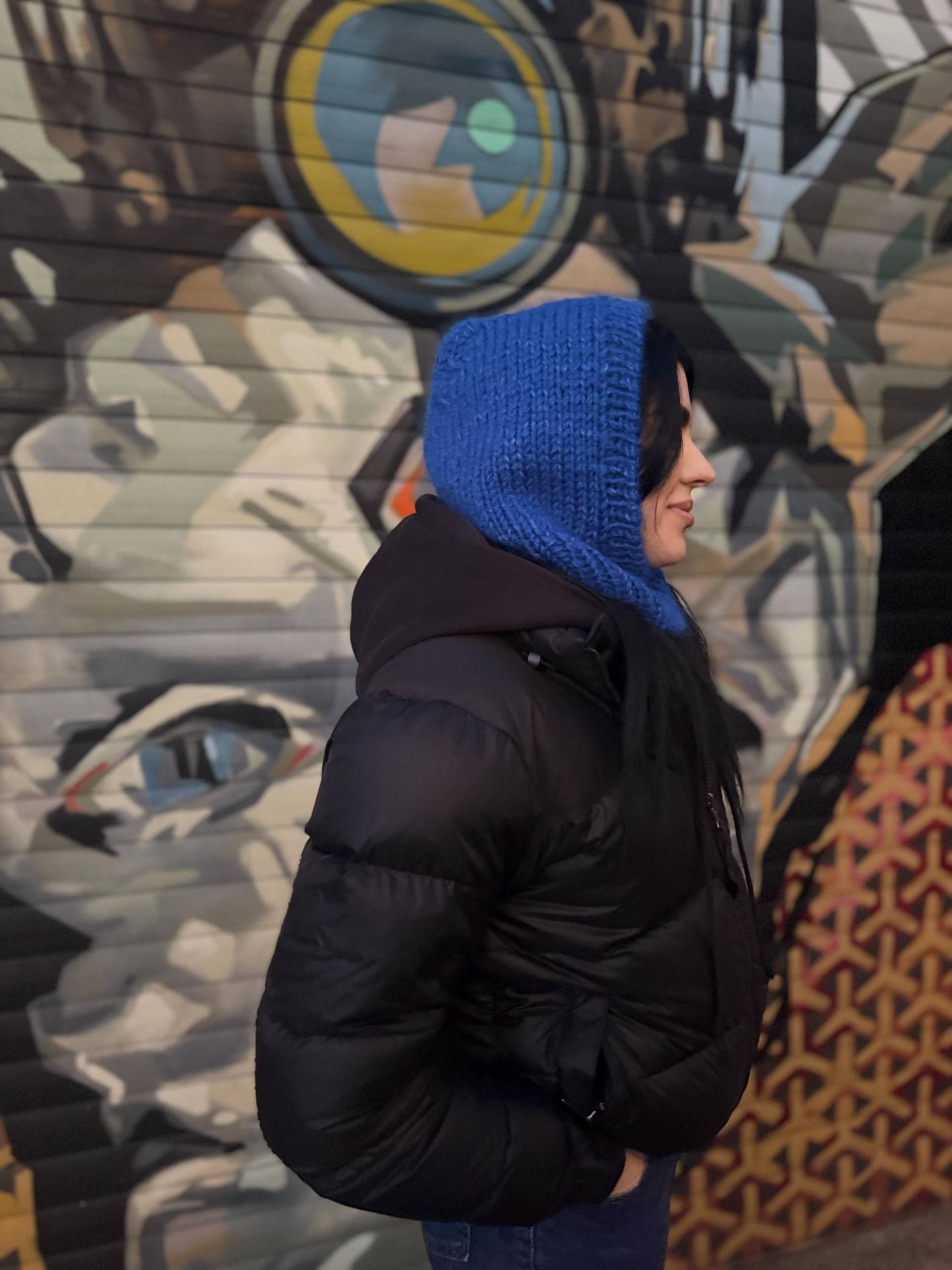 Blue Hood - Warm Knitted Accessory From Wool & Mohair von karakakaknit