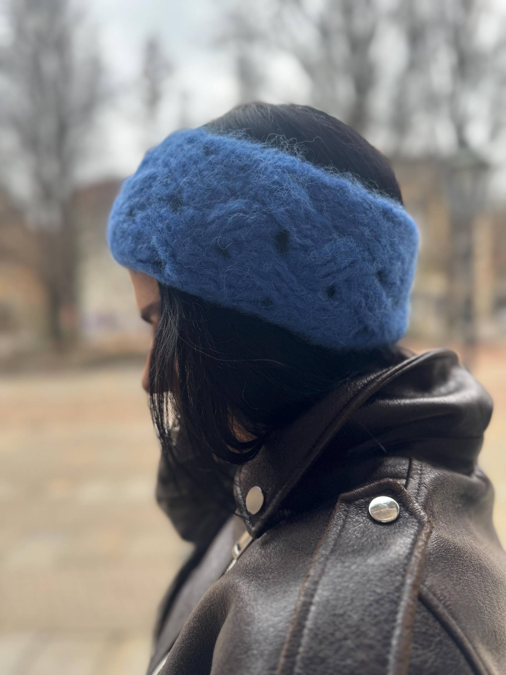 Blue Knit Headband/Ear Warmer - Cozy & Handmade von karakakaknit
