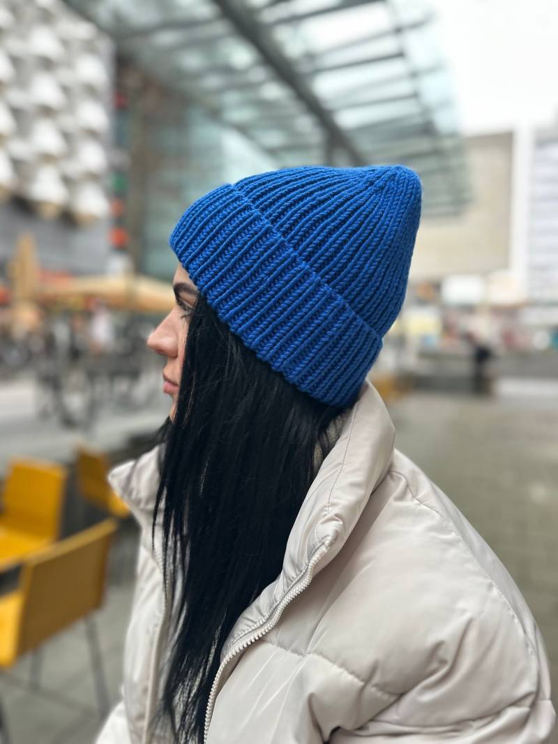 Wintermütze Aus Merinowolle | Handgestrickte, Blaue von karakakaknit