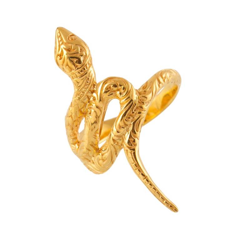 Handgemachte 22K Gold Vermeil Schlange Ring Verzauberte Schmuck von karazidesign
