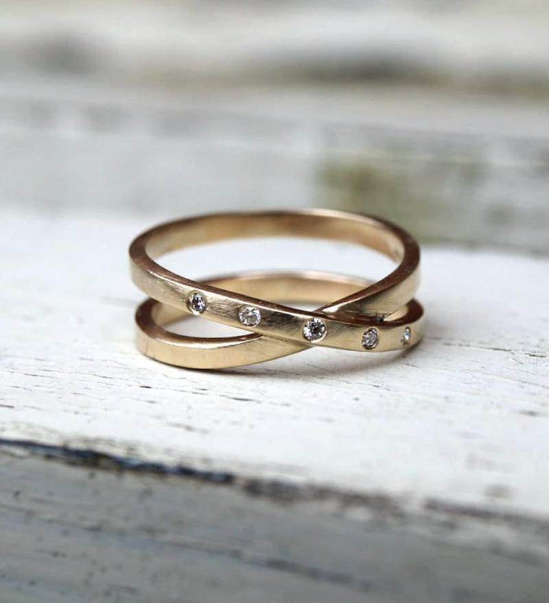 9 Karat Recyceltes Gelbgold Infinity Diamant Band von karenjohnsondesign