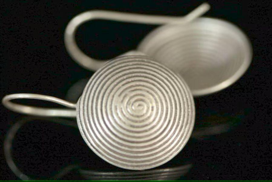 6Kh-024 "Karen Hill Tribes" Silber Ohrhänger, Handgefertigt, Mit Draht Bedruckt." von karensilverbead