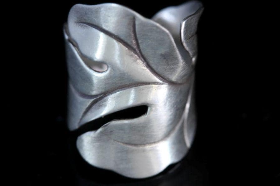 Ky-034 Thailand Karen Hill Tribe Silber Handgemachter Floraler Ring von karensilverbead