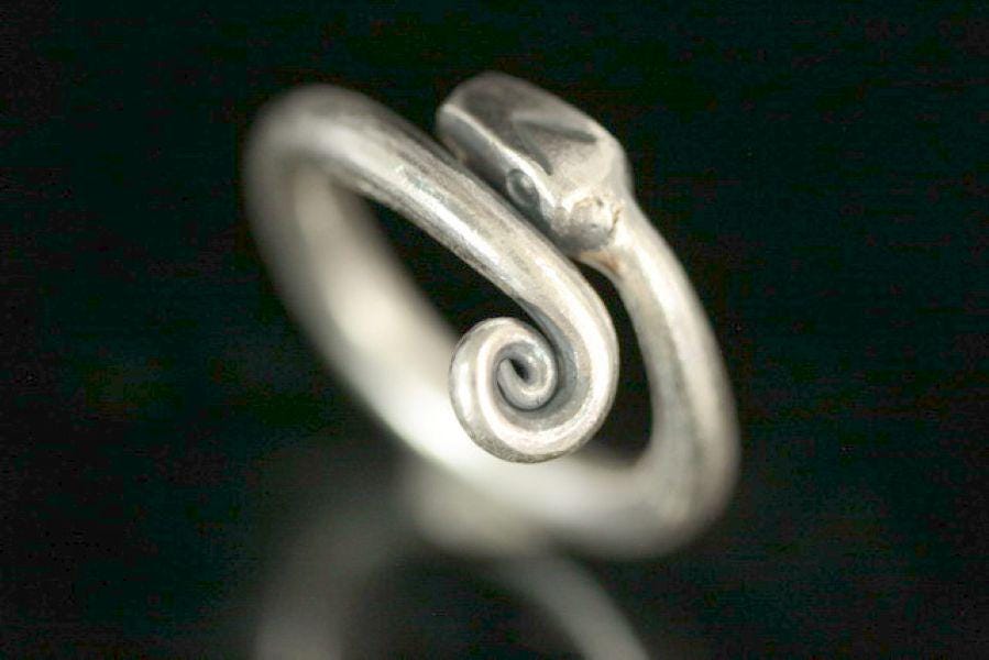 Ky-044 Thai Karen Hill Tribe Silber Ring Schlange von karensilverbead