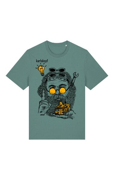 karlskopf Herren Print T-Shirt 100% Bio-Baumwolle ERFINDER von karlskopf