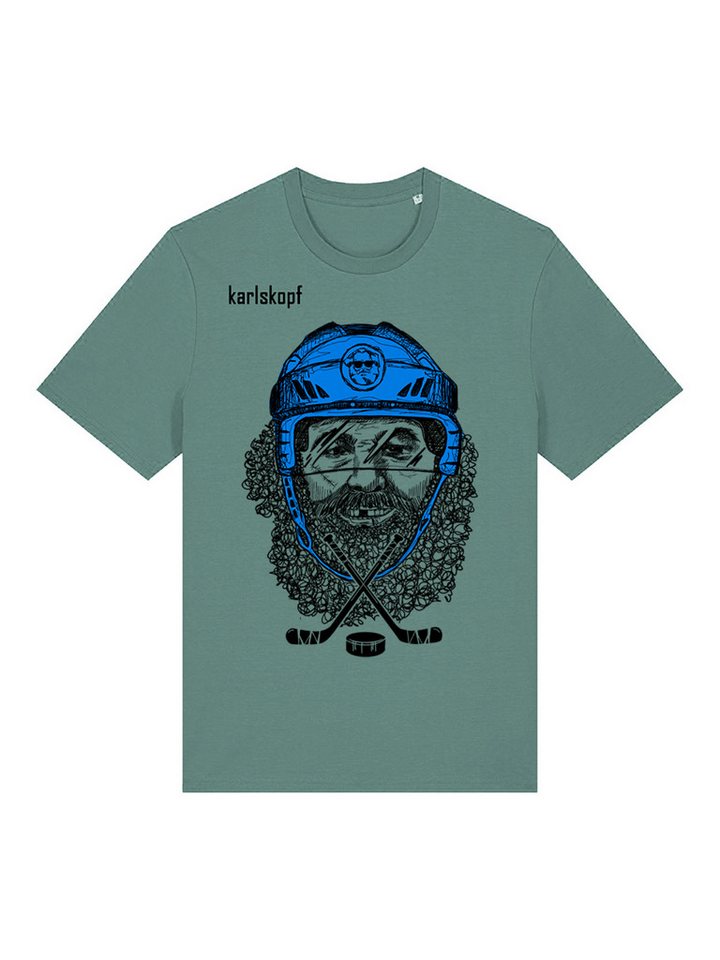 karlskopf Print-Shirt Rundhalsshirt Basic EISHOCKEYSPIELER von karlskopf