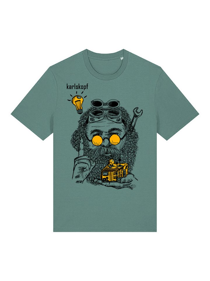 karlskopf Print-Shirt Rundhalsshirt Basic ERFINDER von karlskopf