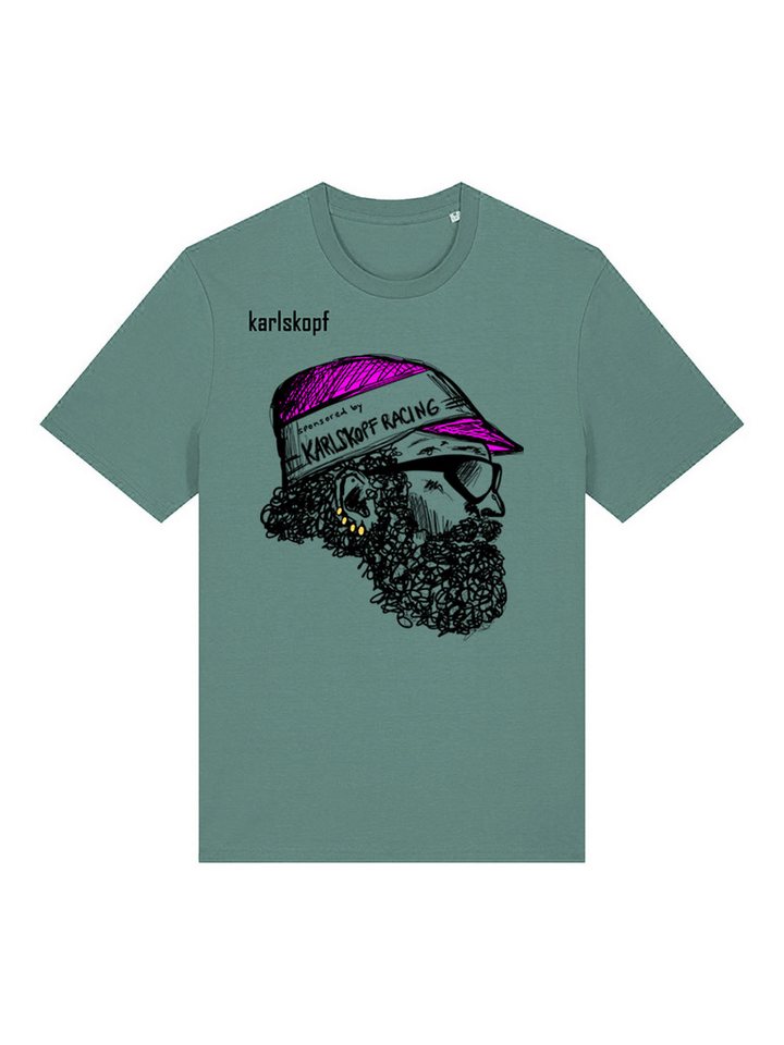 karlskopf Print-Shirt Rundhalsshirt Basic RADFAHRER von karlskopf