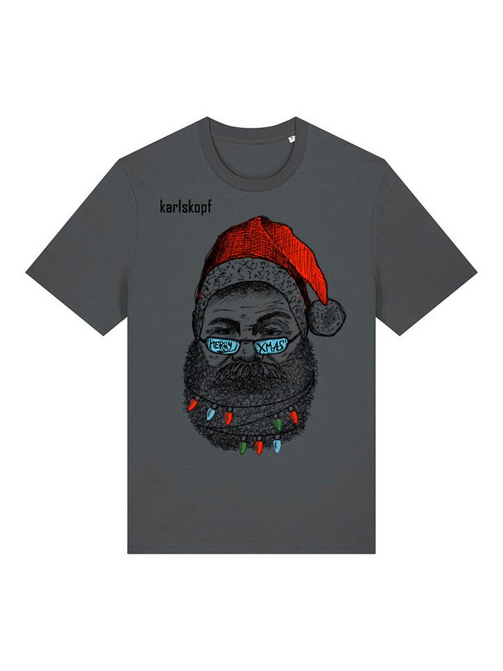 karlskopf Print-Shirt Rundhalsshirt Basic SANTA KARL 2.0 von karlskopf