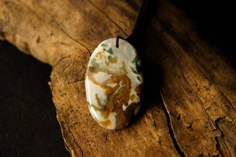 Achat Anhänger Kette | Kristallstein Mineral Edelstein von karma108crafts