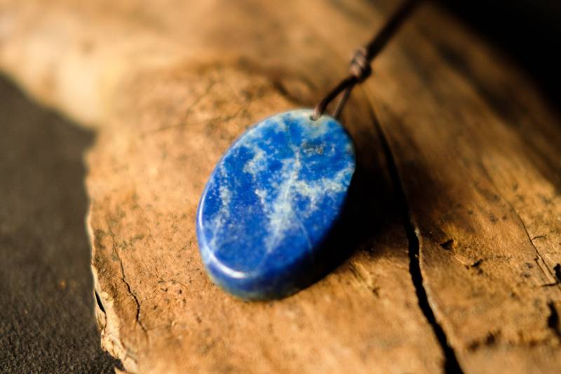 Lapislazuli Anhänger Kette | Kristallstein Mineral Edelstein von karma108crafts