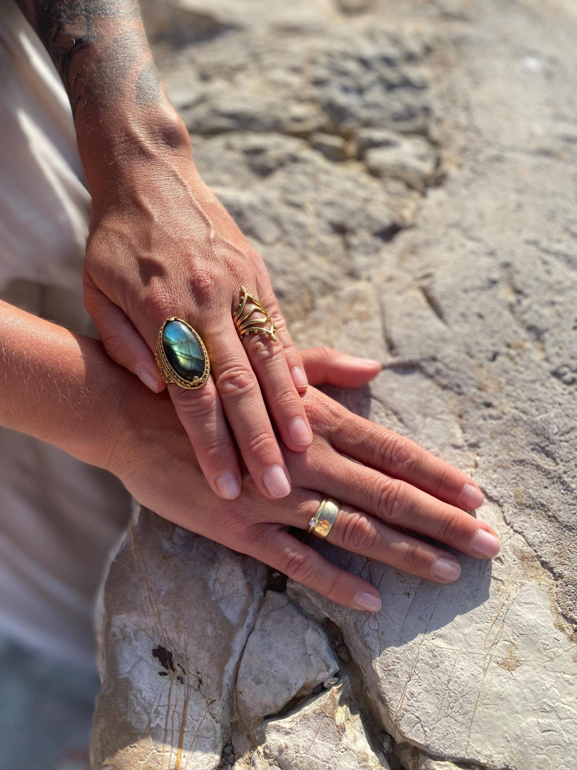 Steinring M. Labradorit | Statementring Hippie-Schmuck Ring Mit Stein Boho Schmuck Festival von karmaandcotton2025