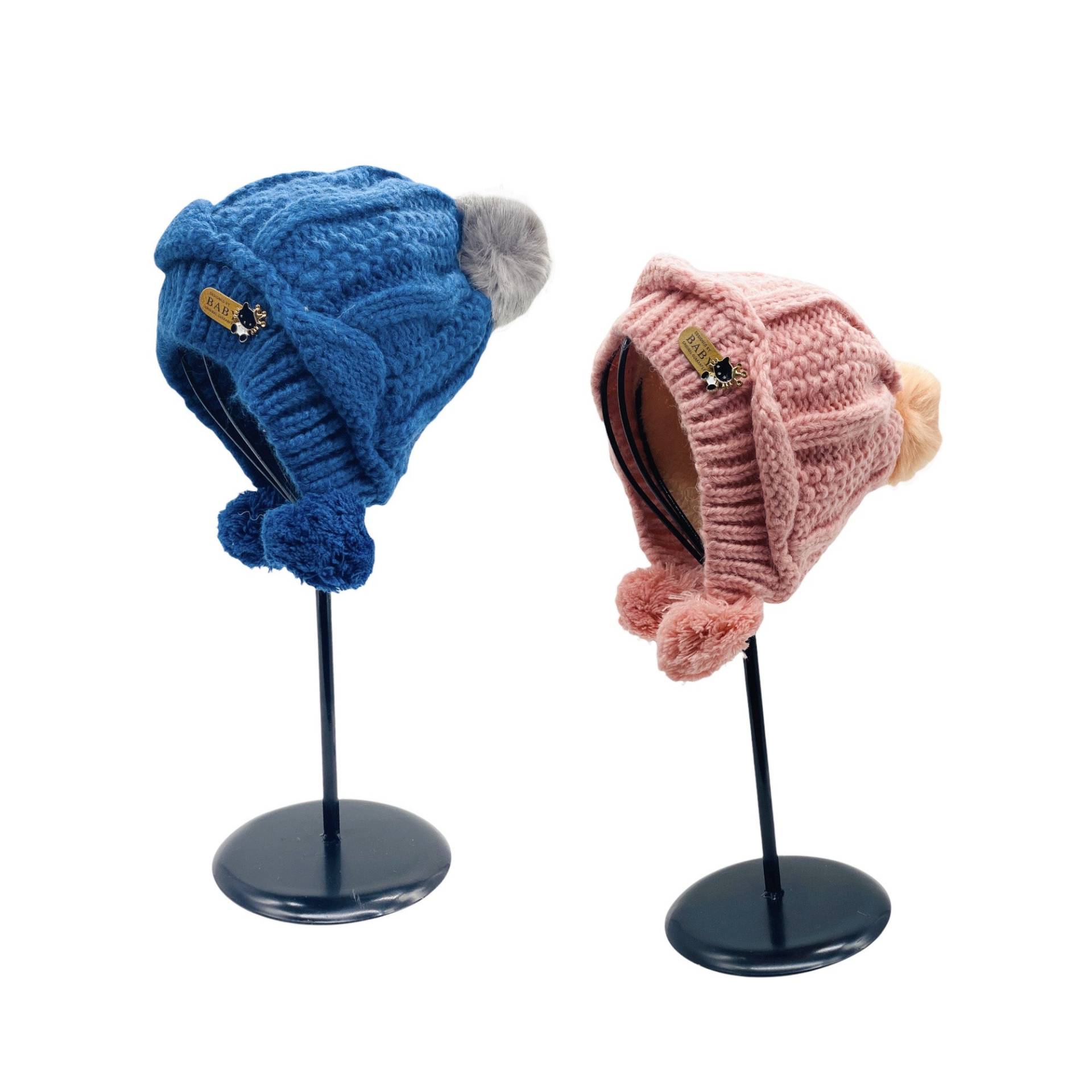 Kinder Beanie Mütze, Bommelmütze, Kunstpelzmütze, Warme Wintermütze, Fleece Gefütterte 5 Bis 10 Jahre Alte Skimütze, Weihnachtsgeschenk von karmanepalcrafts