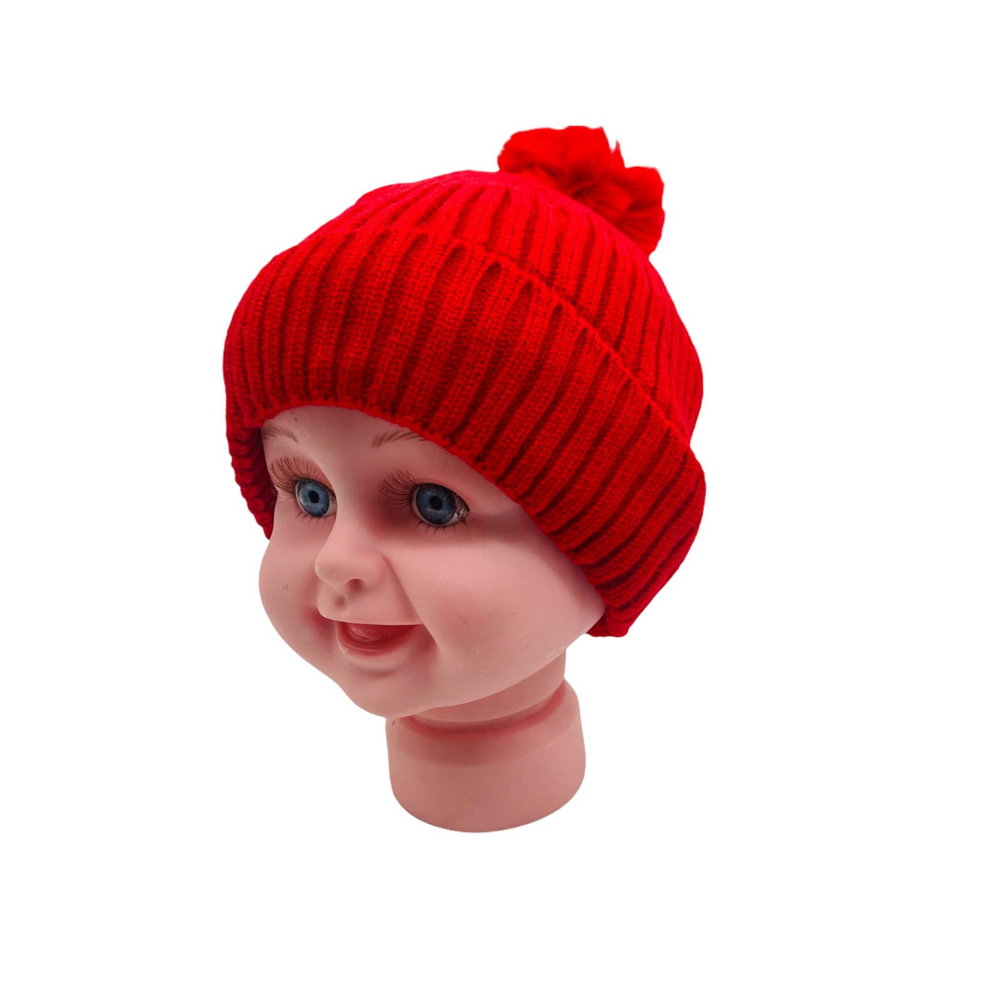 Kinder Bommel Beanie Mütze, Winter Kleinkind Warme Säugling Slouchy Baby Kunstpelz Doppelt Gefüttert 1 Bis 2 Jahre Alte Mütze von karmanepalcrafts