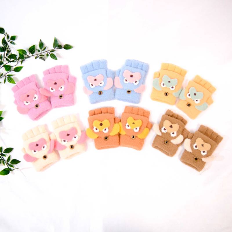 Wandelbare Winterhandschuhe/Fäustlinge Für Kinder, Warme Kleinkind-Halbfingerhandschuhe, Mit Fleece Gefütterte Unisex-Handschuhe, 0 Bis 4 Jahre von karmanepalcrafts