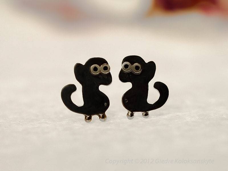 Affe Silber Ohrstecker Mini Zoo Serie von karramba