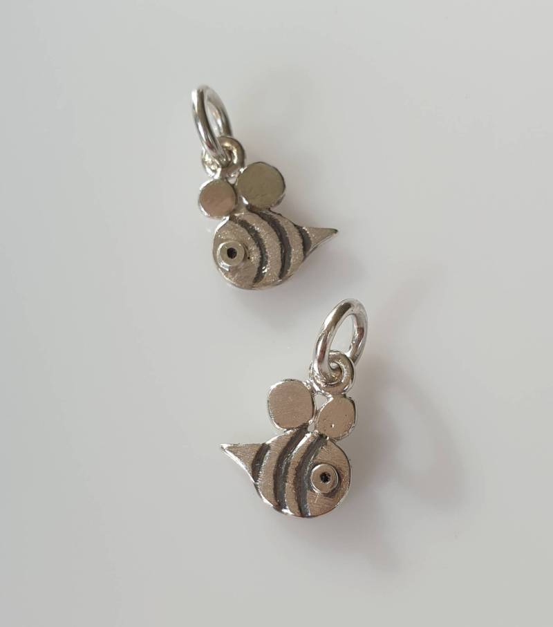 Biene Charme Anhänger Sterling Silber Oxidiert Gemustert Mini Zoo Serie von karramba