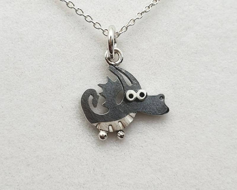 Dragon Silber Charms Anhänger Halskette Mini Zoo von karramba