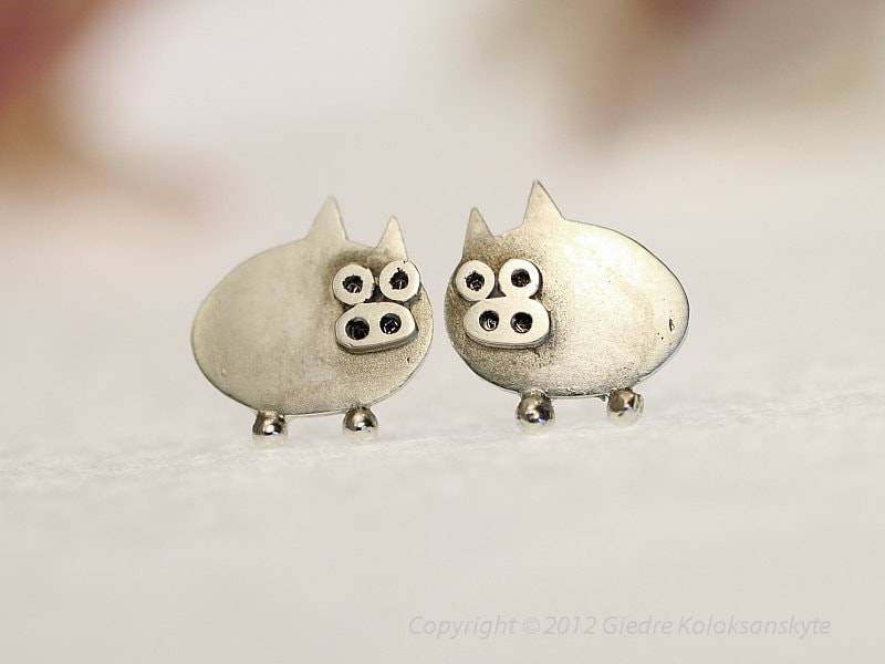 Ferkel Sterling Silber Ohrstecker Mini Zoo von karramba