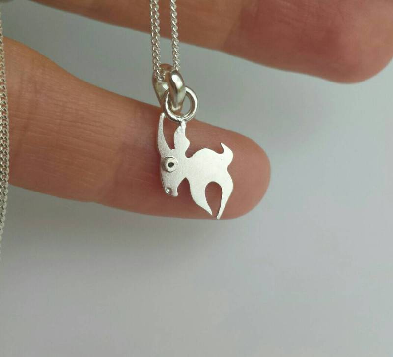 Gazelle Silber Charme Halskette Von Mini Zoo Serie von karramba