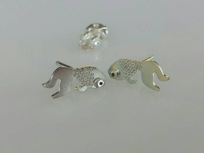 Koi Gold Fisch Sterling Silber Ohrstecker Mini Zoo Serie von karramba