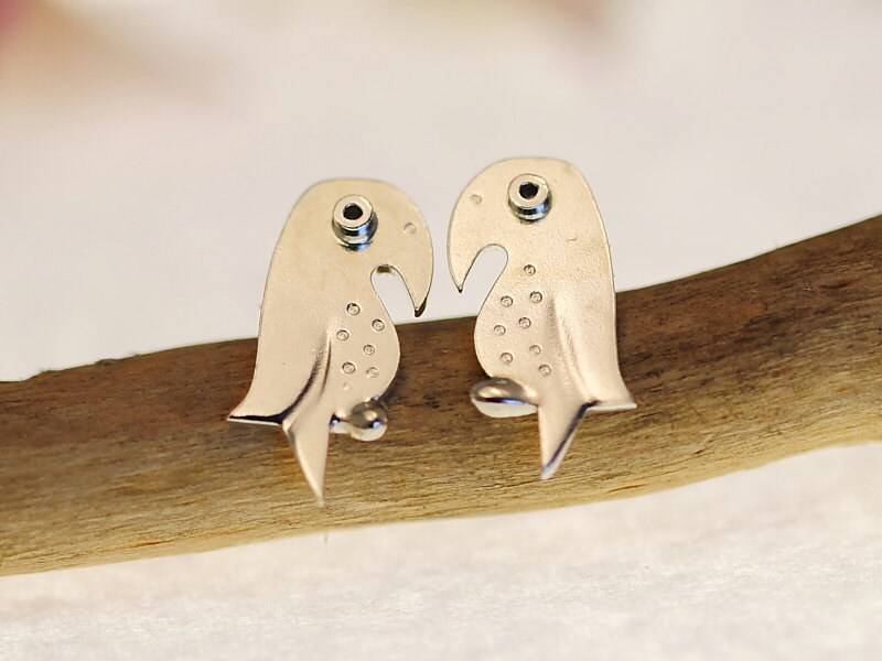 Papagei Sterling Silber Ohrstecker Mini Zoo Serie von karramba