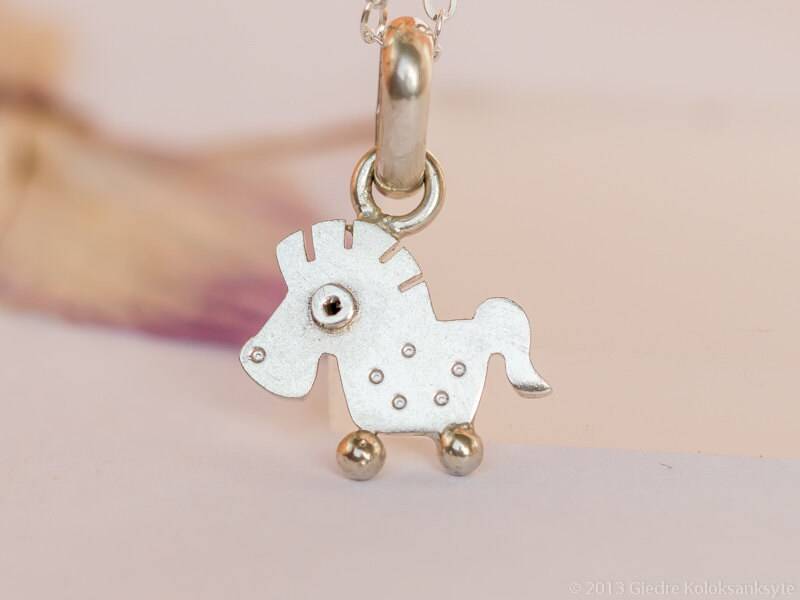 Pony Einhorn Charme Anhänger Sterling Silber Mini Zoo Serie von karramba