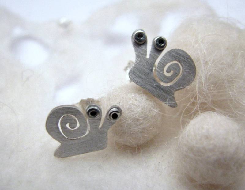 Schnecken Sterling Silber Ohrstecker Mini Zoo Serie von karramba