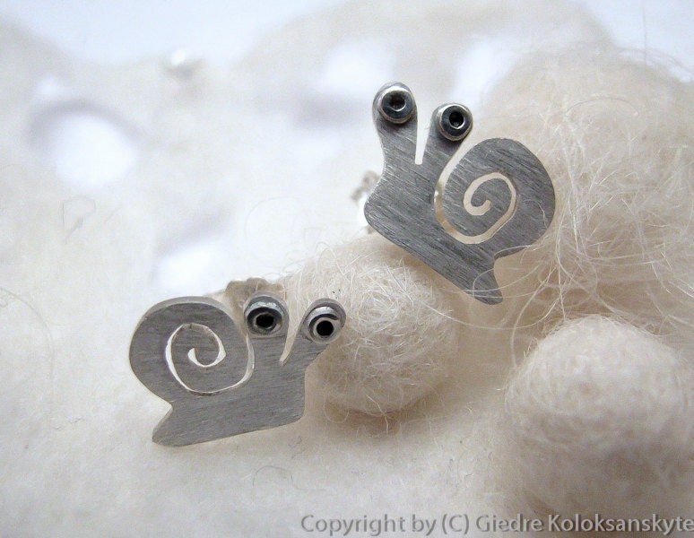 Snail Sterling Silber Ohrstecker Mini Zoo Serie von karramba