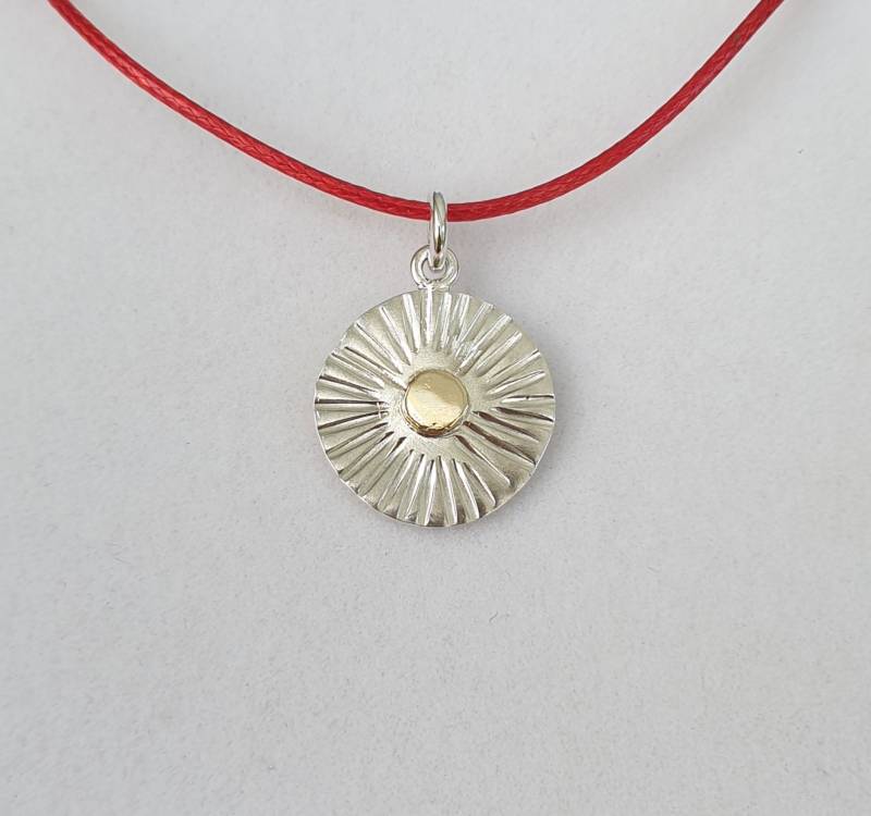 Sun Amulett Charm Anhänger Silber Gold von karramba